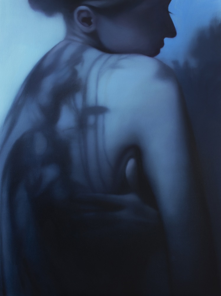 Patrycja Piętka The Source Of Shadow 2024 &Ouml;l Leinwand 80 x 60 cm Klein